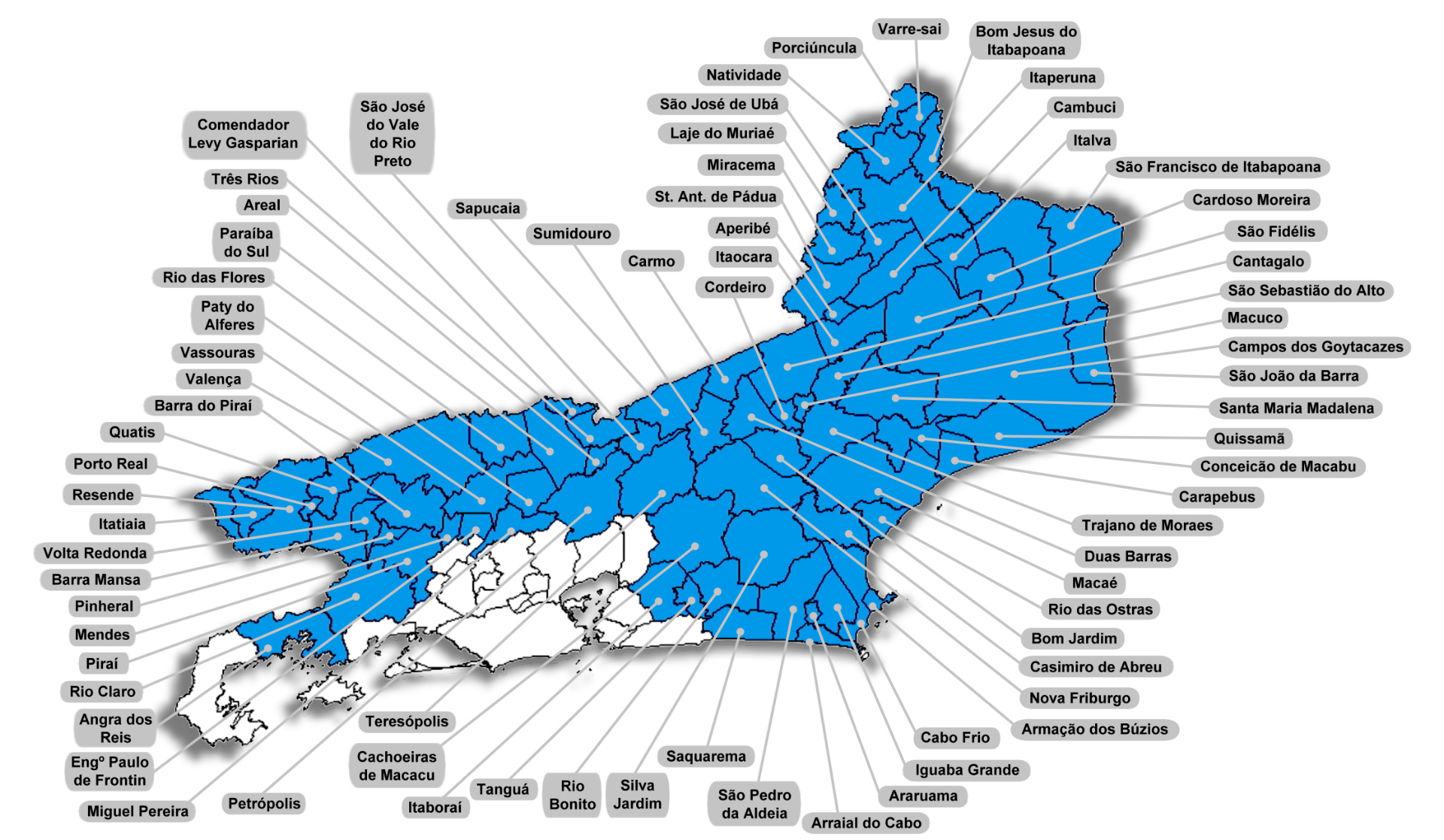 Mapa de atuação